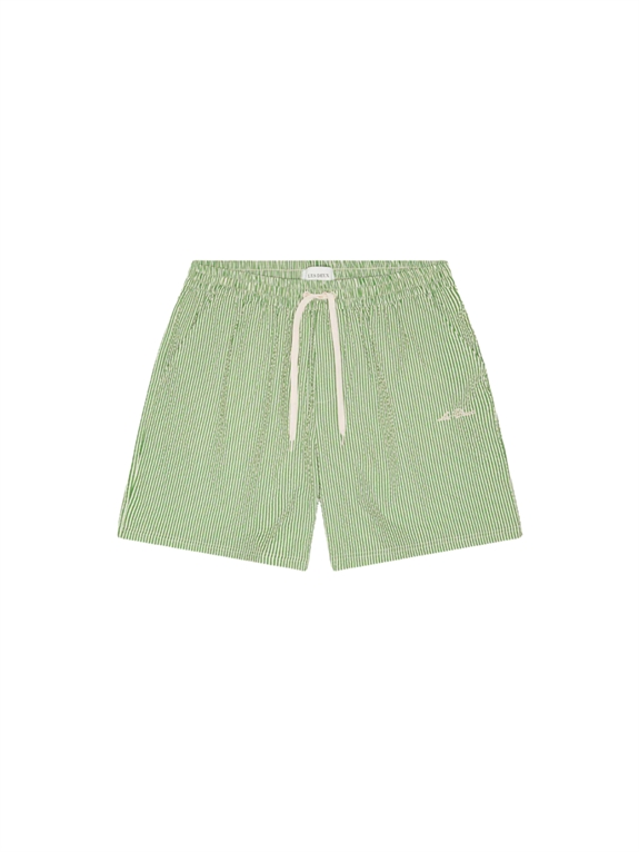 Les Deux Stripe Seersucker swimshorts - Artichoke Green